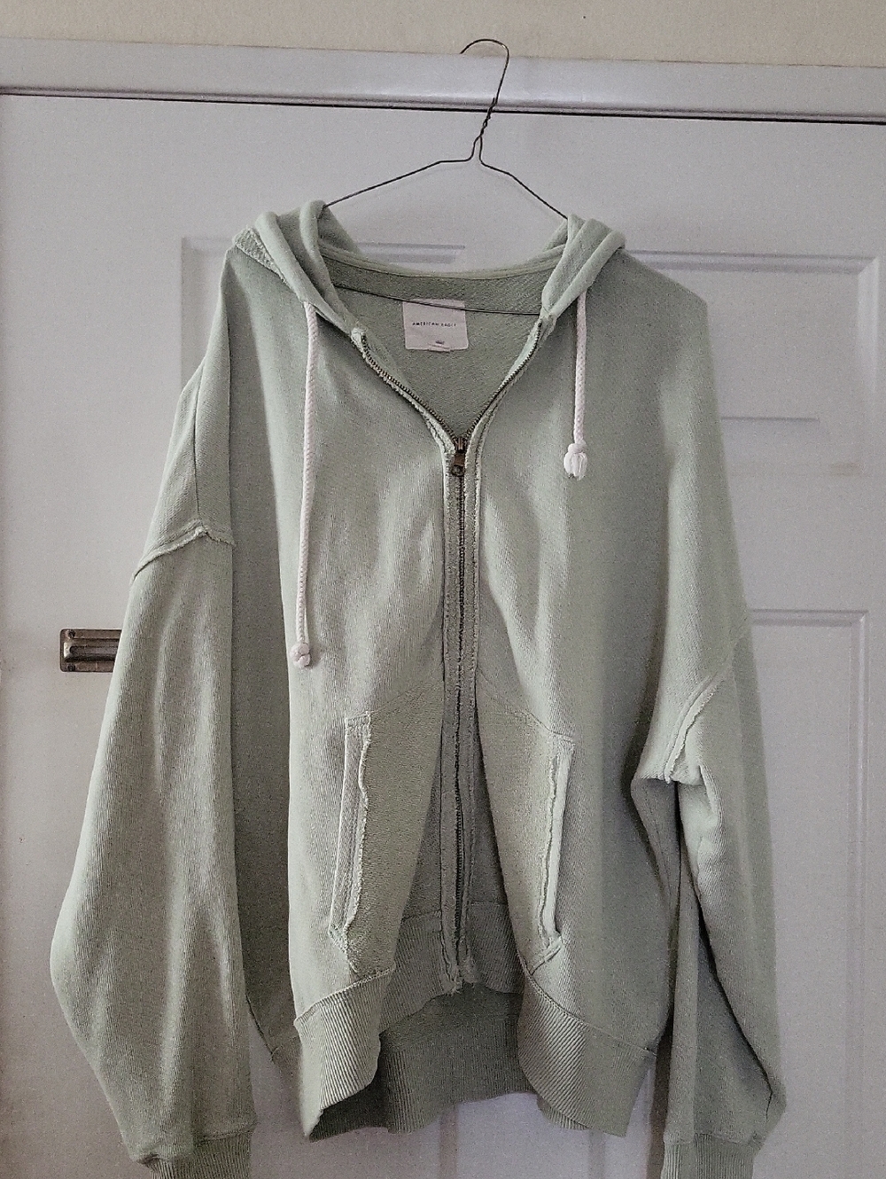 American Eagle Outfitters Light Sage Pullover Hoodie